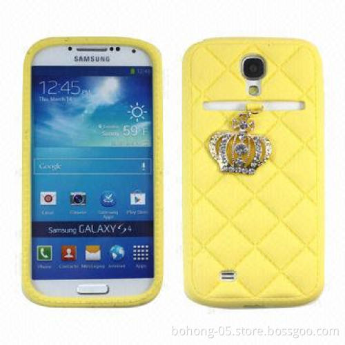 Crown rhombus grain silicone case for Samsung Galaxy S4 i9500, different colors are available